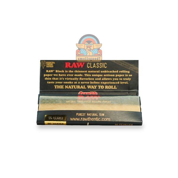 RAW BLACK NATURAL Rolling Paper 1 1/4 (Medium Size - 79 mm)