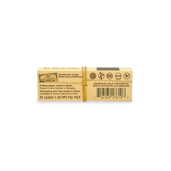 RAW CLASSIC CONNOISSEUR 1 1/4 (PAPER + TIPS ) Rolling Paper (79 mm)
