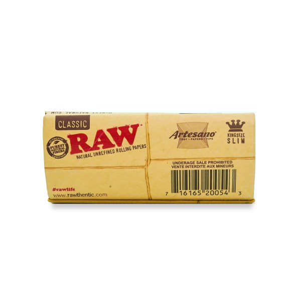 RAW CLASSIC ARTESANO SERIES ( PAPER + TIPS + TRAY ) Rolling Paper (110 mm)
