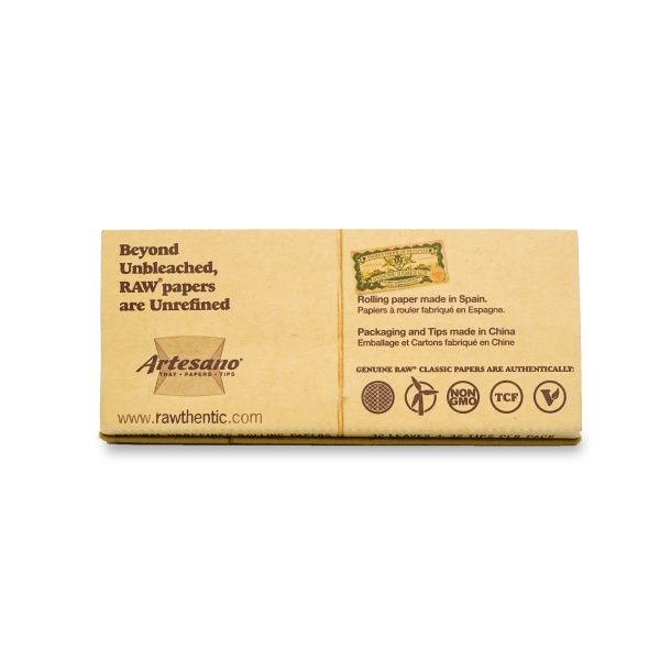 RAW CLASSIC ARTESANO SERIES ( PAPER + TIPS + TRAY ) Rolling Paper (110 mm)
