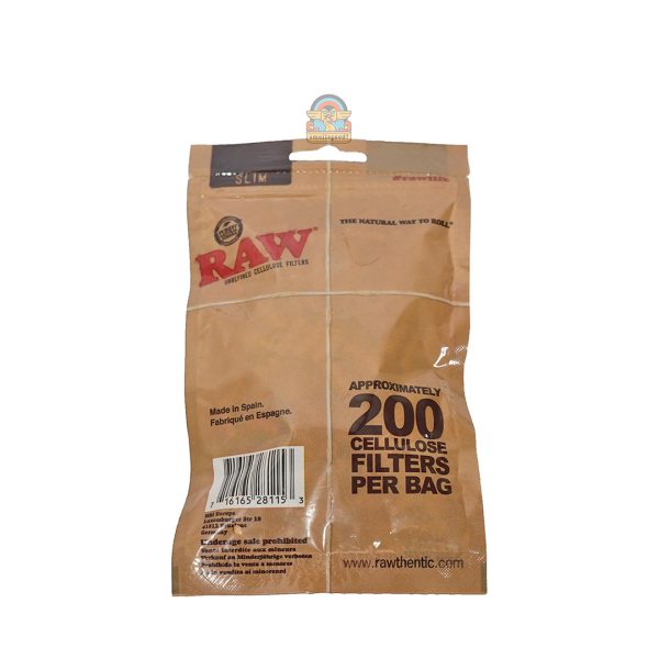 RAW Slim Cellulose Filter Tips - Isi 200 filters