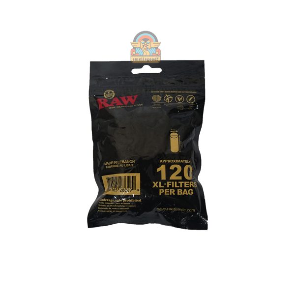 RAW Natural Unrefined Rolling XL Filters Black- Isi 120 Filters