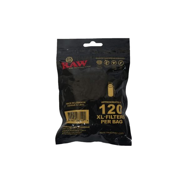 RAW Natural Unrefined Rolling XL Filters Black- Isi 120 Filters