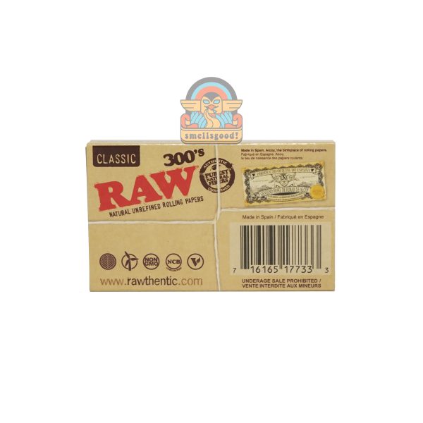RIC03323-1 RAW 300's CLASSIC Rolling Paper 1 1/4 (Medium Size - 79 mm)