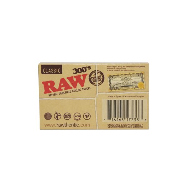 RIC03323 RAW 300's CLASSIC Rolling Paper 1 1/4 (Medium Size - 79 mm)