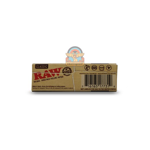 RAW Classic Natural Rolling Paper 1 1/4 (Medium Size - 79 mm)