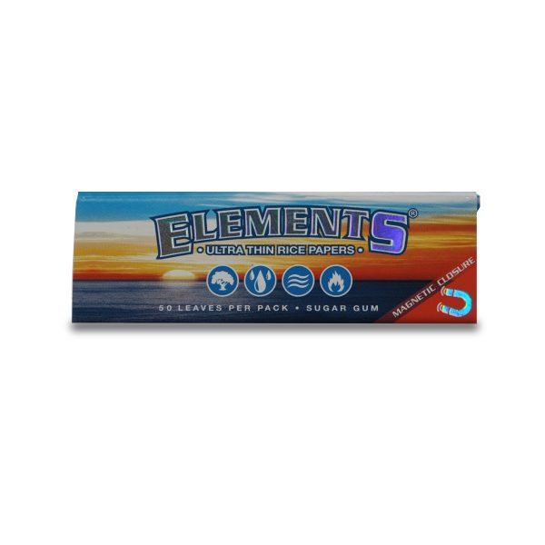 ELEMENTS Rice Paper Size 1 1/4 (79 mm). Rolling Paper with Magnetic Closure
