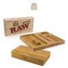 gabungan RAW Rolling Tray Bamboo Magnetic - Box Penyimpanan Bambu RAW Magnet