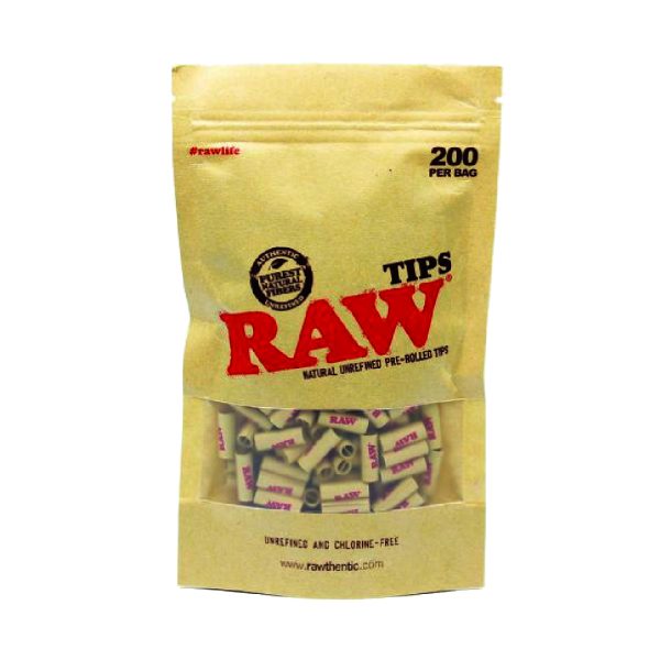 RAW Pre-Rolled Tips Bag of 200 - Isi 200 pcs