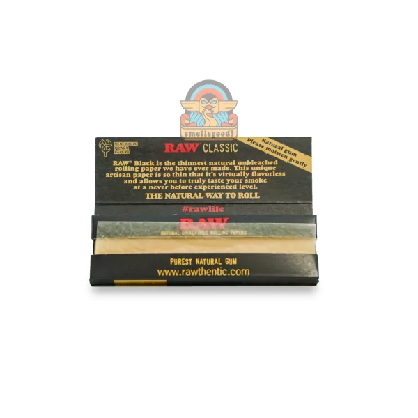 RAW BLACK Rolling Paper Single Wide Ultra Thin (70 mm)