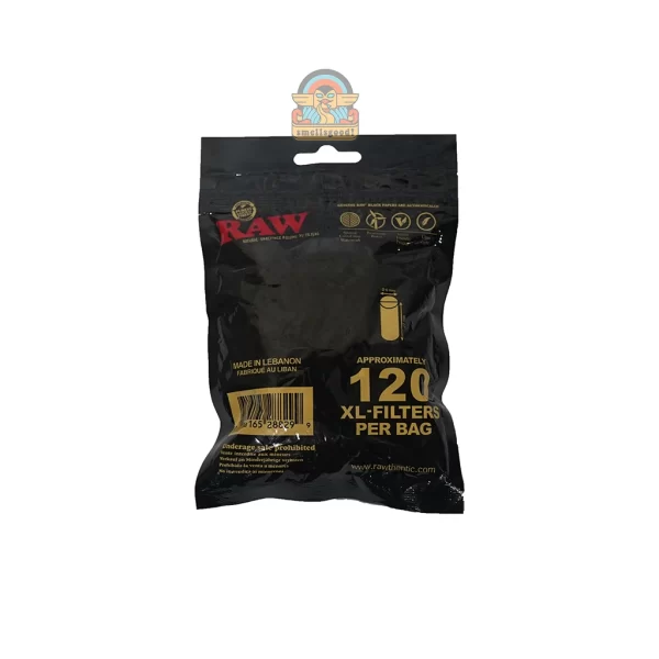 RIC01863 RAW Natural Unrefined Rolling XL Filters Black- Isi 120 Filters