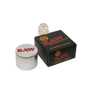 RAW Metal Grinder Silver 4 Part / Pencacah Besi Tembakau